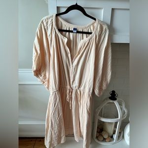 NWT Old Navy Waist-Defined Puff-Sleeve Mini Poet Dress for Women.